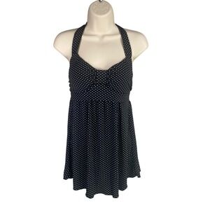 Y2k Halter Babydoll Top Womens Small‎ Polka Dot Coquette Indie Dark Romantic